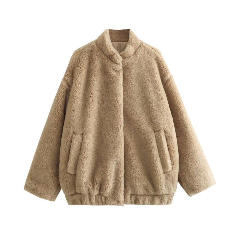 Isadora Jacket with Side Pockets and Pockets in Khaki