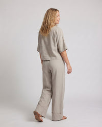 Isadora Linen Top with Side Pockets and Pockets