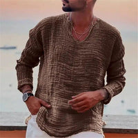Isidor Casual Linen Shirt in Blue