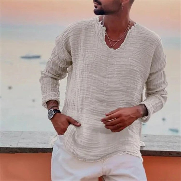 Isidor Casual Linen Shirt in Blue