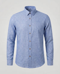 Isidor Linen Shirt in Blaugrau