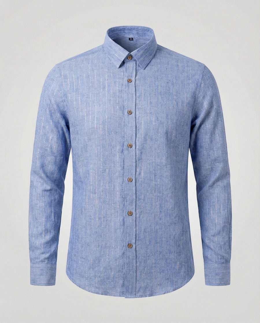 Isidor Linen Shirt in Blaugrau