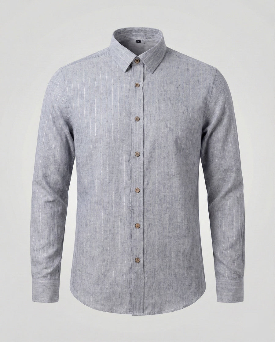 Isidor Linen Shirt in Silbergrau