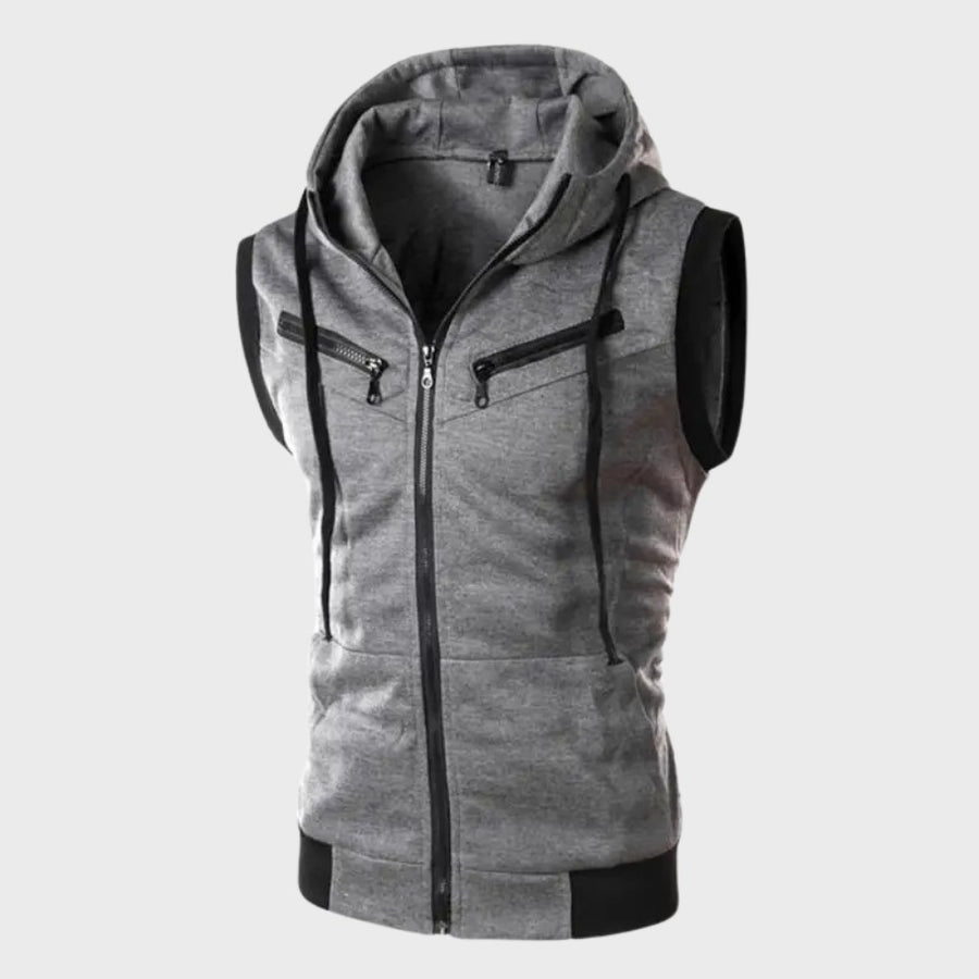 Isidor Vest with Hood in Dark Grey
