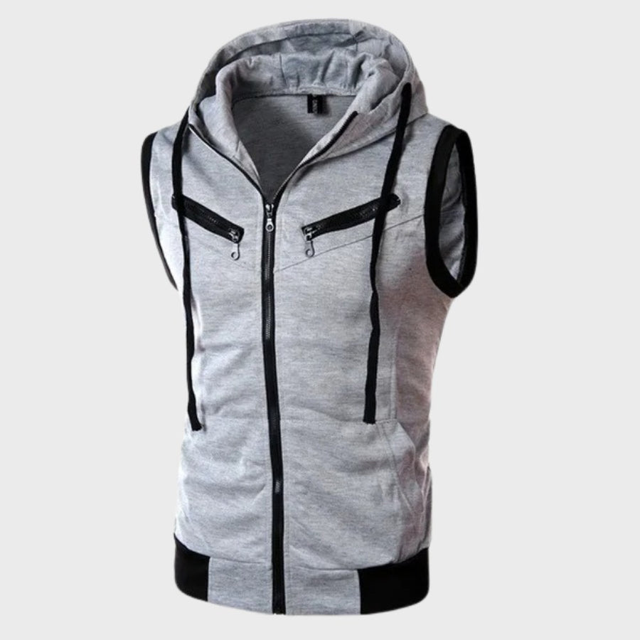 Isidor Vest with Hood in Light Grey