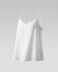 Isla Airy Linen Top in White