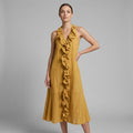 Isla Cascading Ruffle Midi Dress
