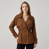 Isla Cinched Waist Jacket in Sienna Brown