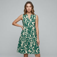 Isla Tiered Babydoll Mini Dress in Forest Green
