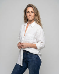 Isolde Casual Linen Blouse with Chest Pocket