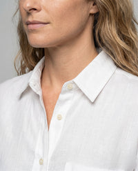 Isolde Casual Linen Blouse with Chest Pocket