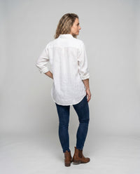 Isolde Casual Linen Blouse with Chest Pocket