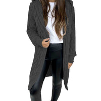 Isolde Knit Cardigan with Hood in Dark Grey