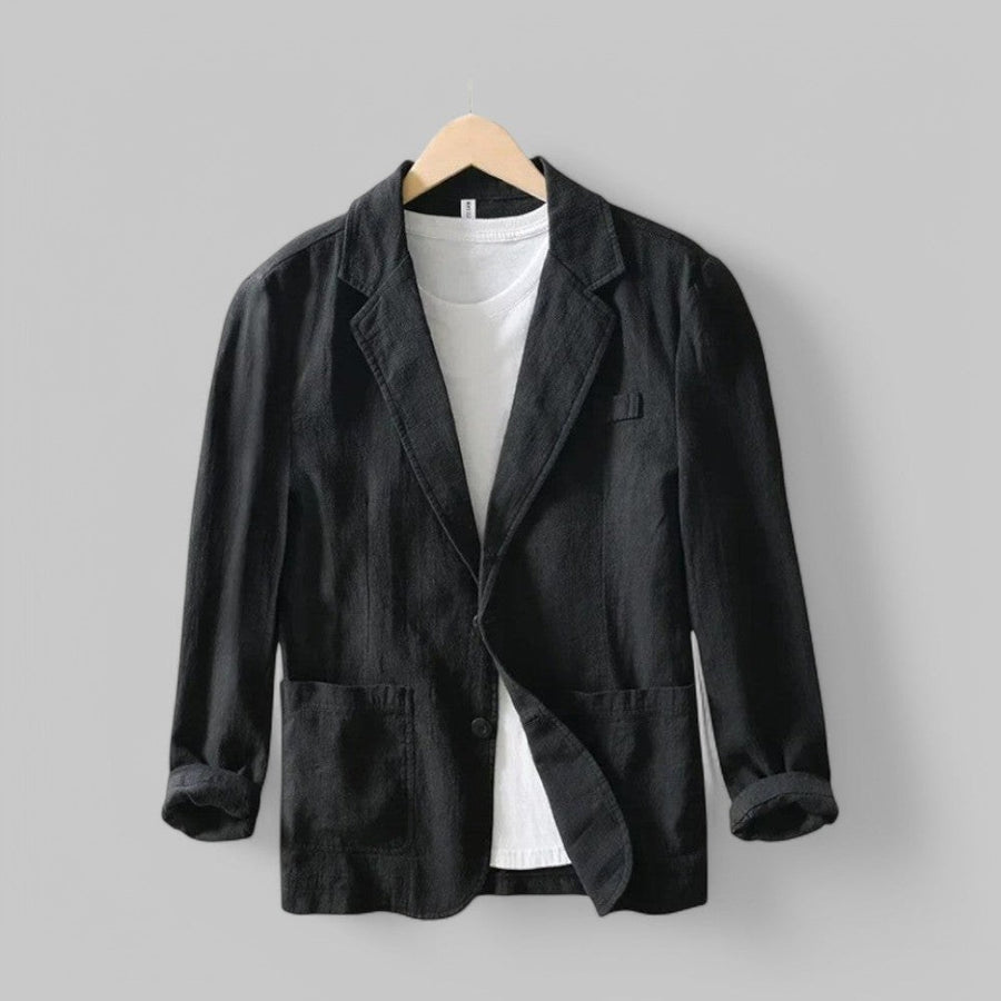 Isolde Lightweight Linen Vest in Black