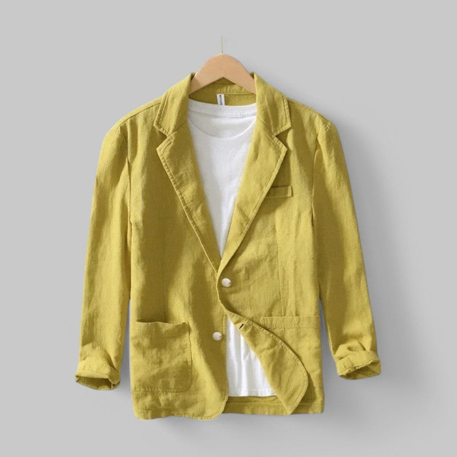Isolde Lightweight Linen Vest in Yellow