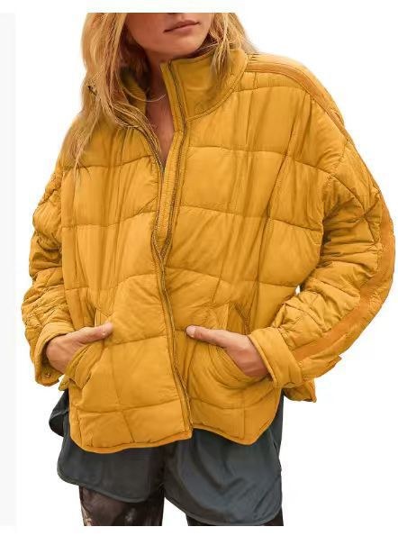 Isolde Lightweight Quilted Jacket with Pockets in Yellow