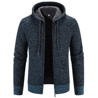 Ivar Casual Knit Cardigan with Hood in Blue
