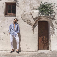 Ivar Casual Linen Shirt in Light Blue