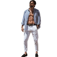 Ivar Casual Linen Shirt in Light Blue