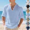 Ivar Lightweight Linen Shirt with V-Neck