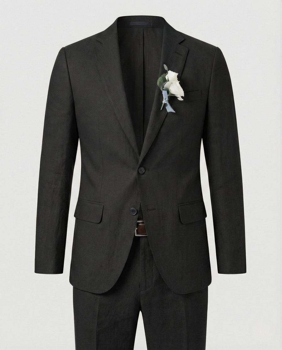 Ivar Linen Suit in Black