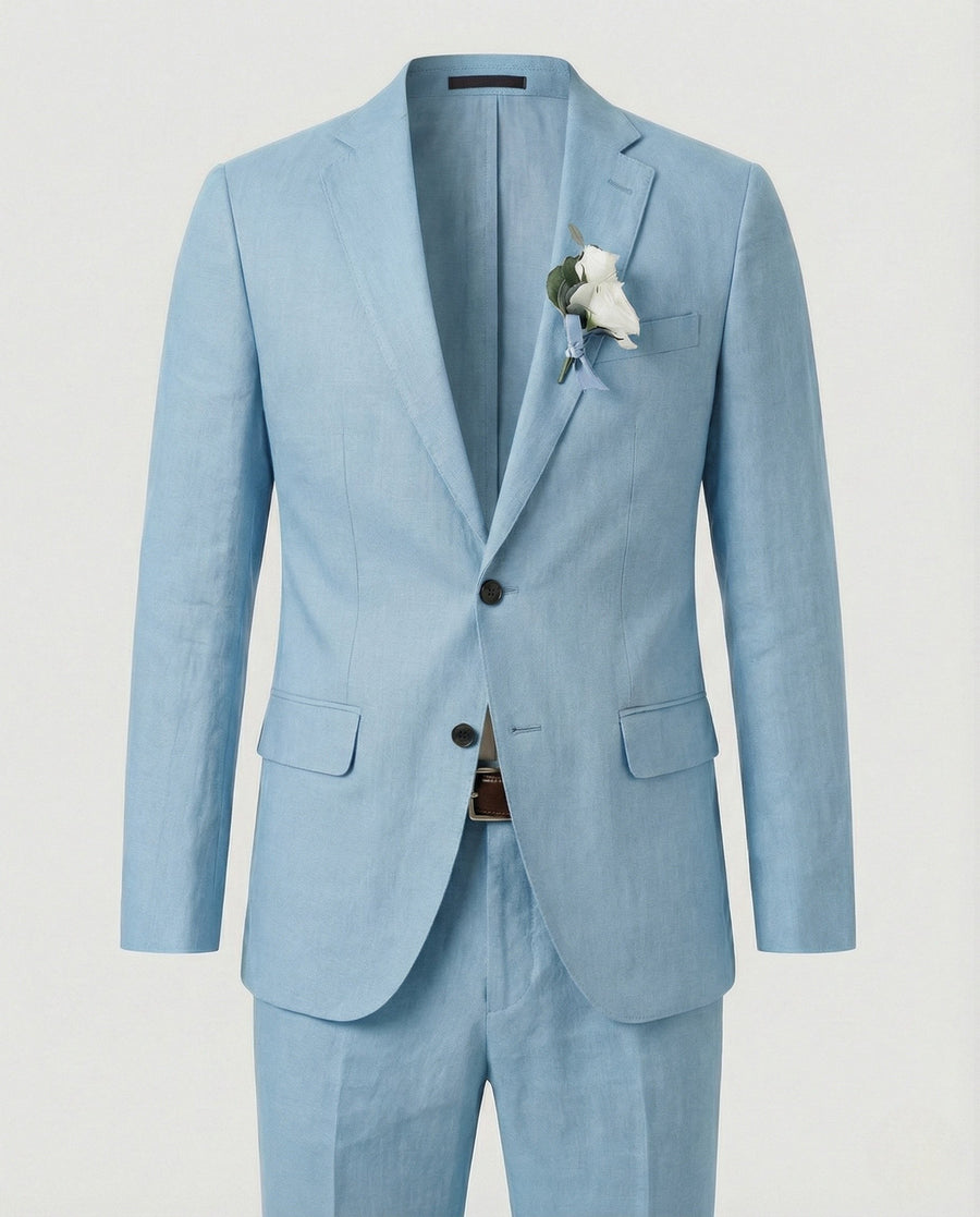 Ivar Linen Suit in Light Blue