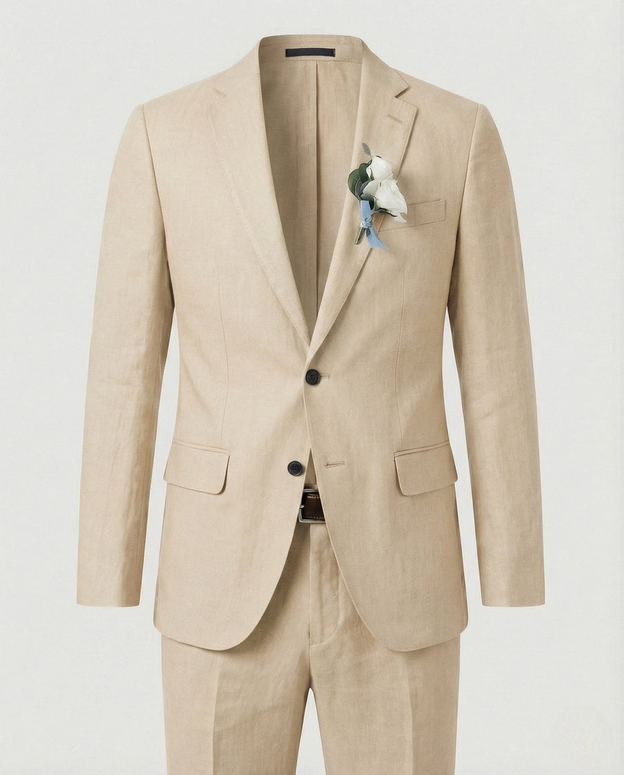 Ivar Linen Suit in Light Red