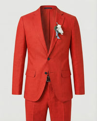 Ivar Linen Suit in Light Red