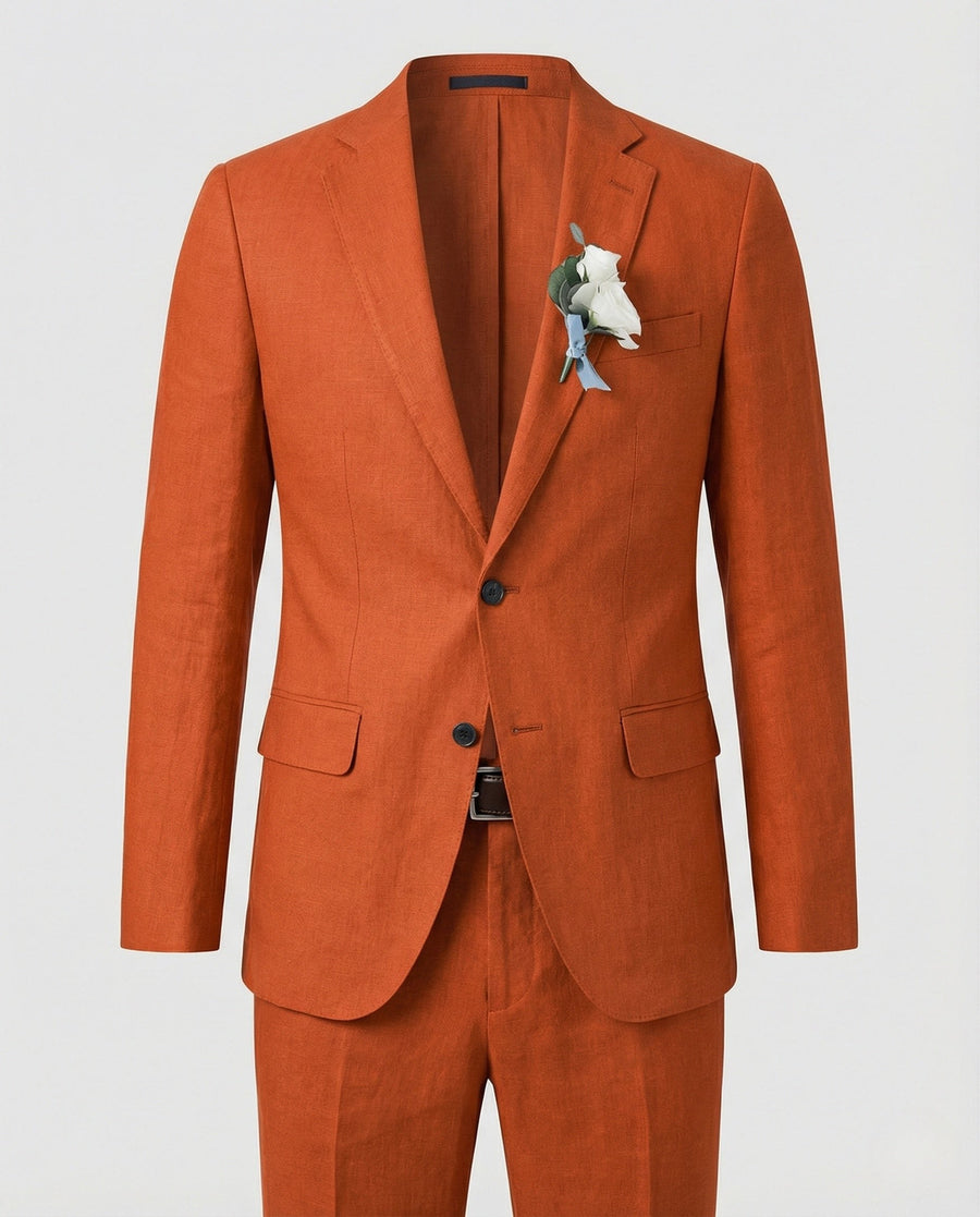 Ivar Linen Suit in Orange