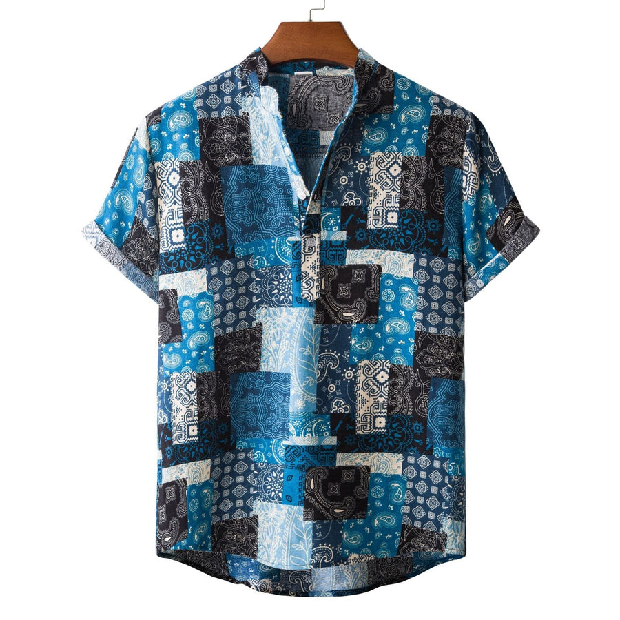 Ivy Shirt with Short Sleeve in Blue