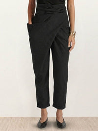 Ivy | Women's High-Waist Wrap-Front Cropped Tapered Trousers
