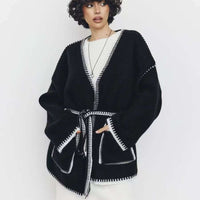 Jacinta Knit Cardigan with Pockets and Belted
