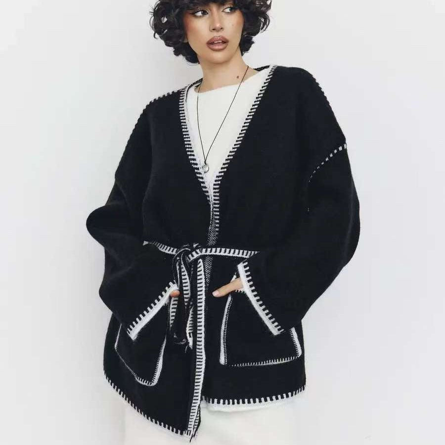 Jacinta Knit Cardigan with Pockets and Belted