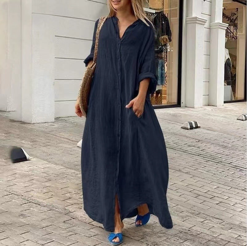 Jacinta Linen Dress in Marinr&Blau