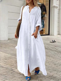 Jacinta Linen Dress in White