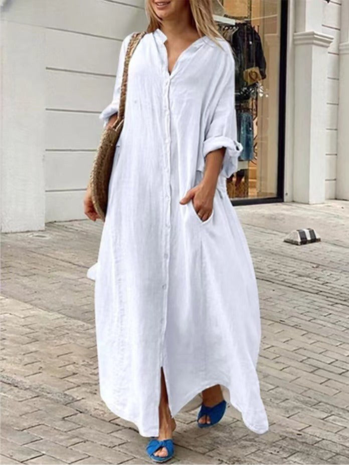 Jacinta Linen Dress in White