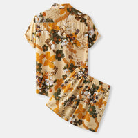 Jacinta Suit with Short Sleeve and Elastic Waist in Orange