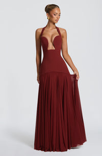 JADA | MESH PLUNGE MAXI DRESS