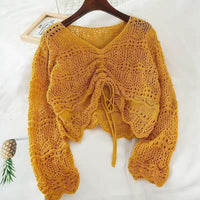 Jade Airy Knit Cardigan in Yellow