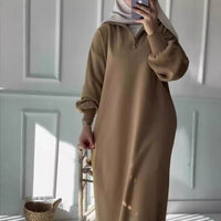 Jade Casual Dress with Zip Front and Hood
