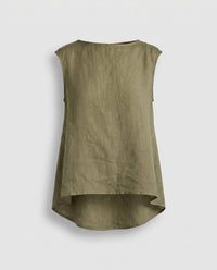 Jade Casual Linen Top in Brown