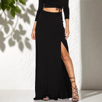 Jade Elegant Skirt with Elastic Waist and Side Split