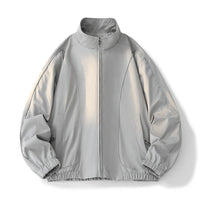 Jade Jacket with Elastic Waist and Pockets in Silbergrau