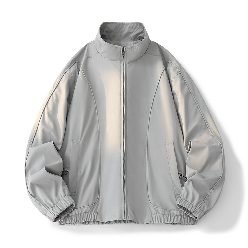 Jade Jacket with Elastic Waist and Pockets in Silbergrau