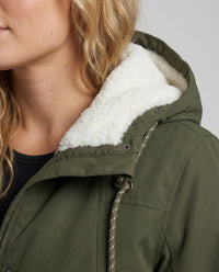 Jade Jacket with Hood in Green