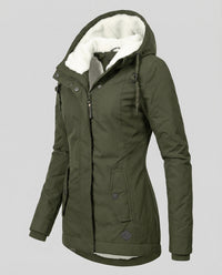 Jade Jacket with Hood in Green