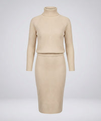 Jade Knit Dress in Beige