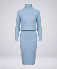 Jade Knit Dress in Blue