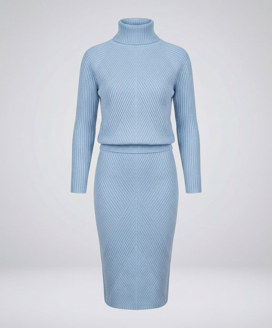 Jade Knit Dress in Blue