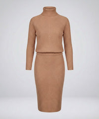 Jade Knit Dress in Brown